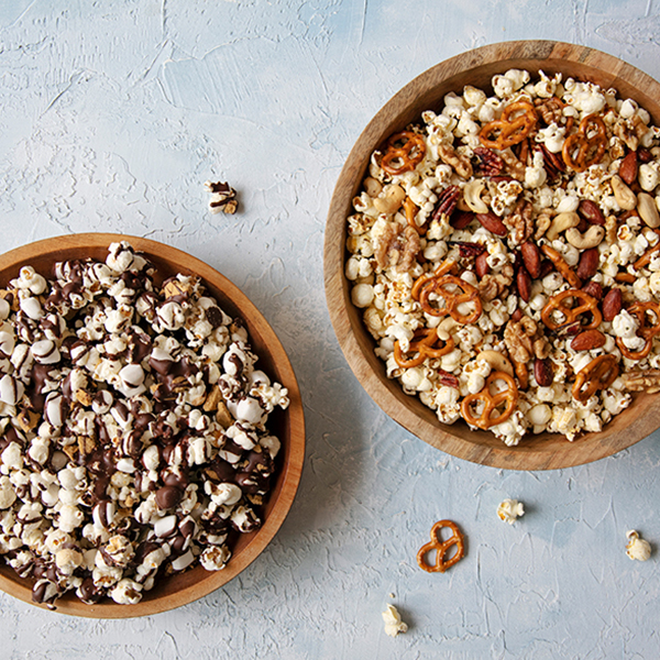 Savory or Sweet Popcorn Snack Mixes