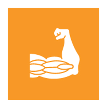 Illustration of an arm flexing muscles